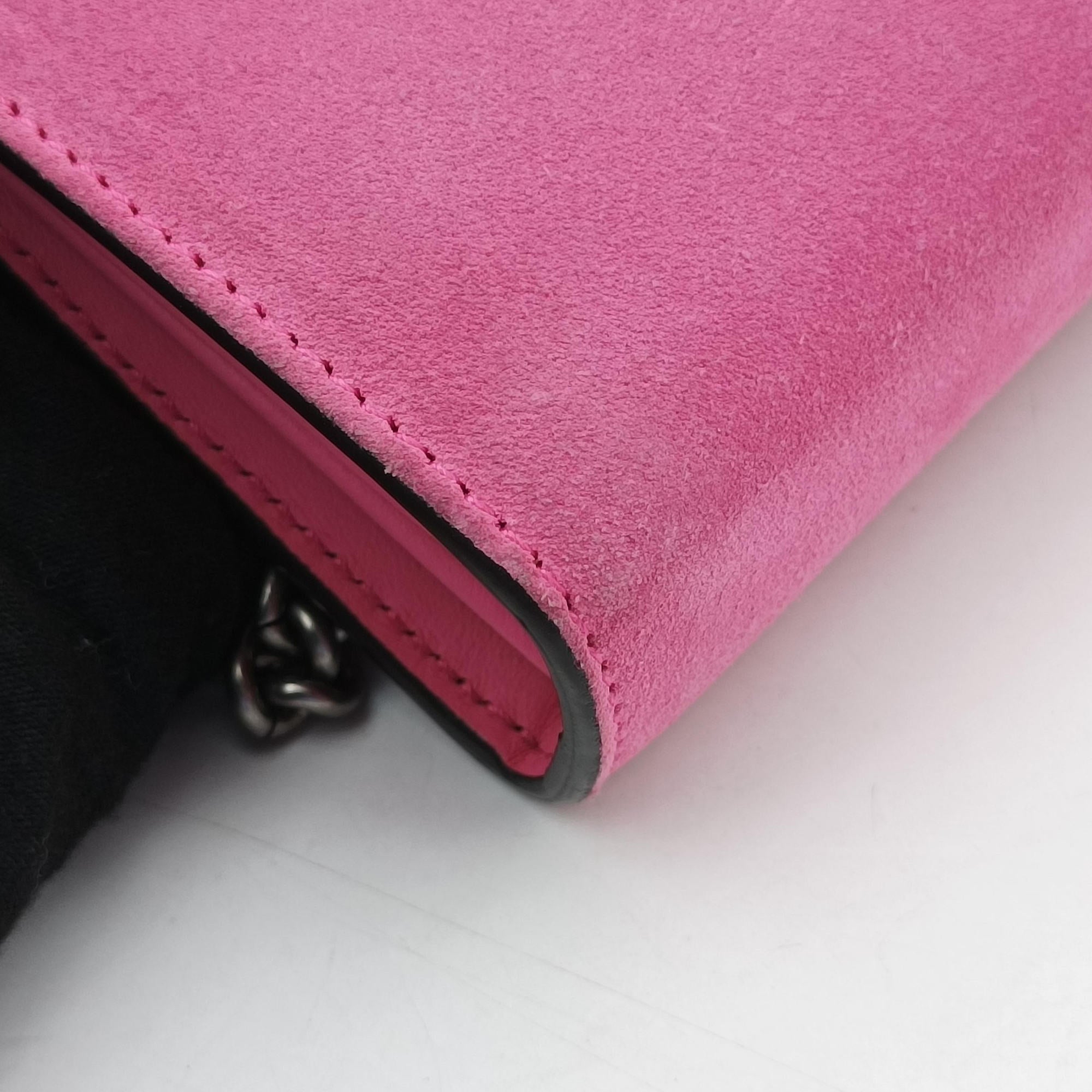 Pre-owned Gucci Dionysus Pink Suede 401231 shoulderbag | stylenewstar