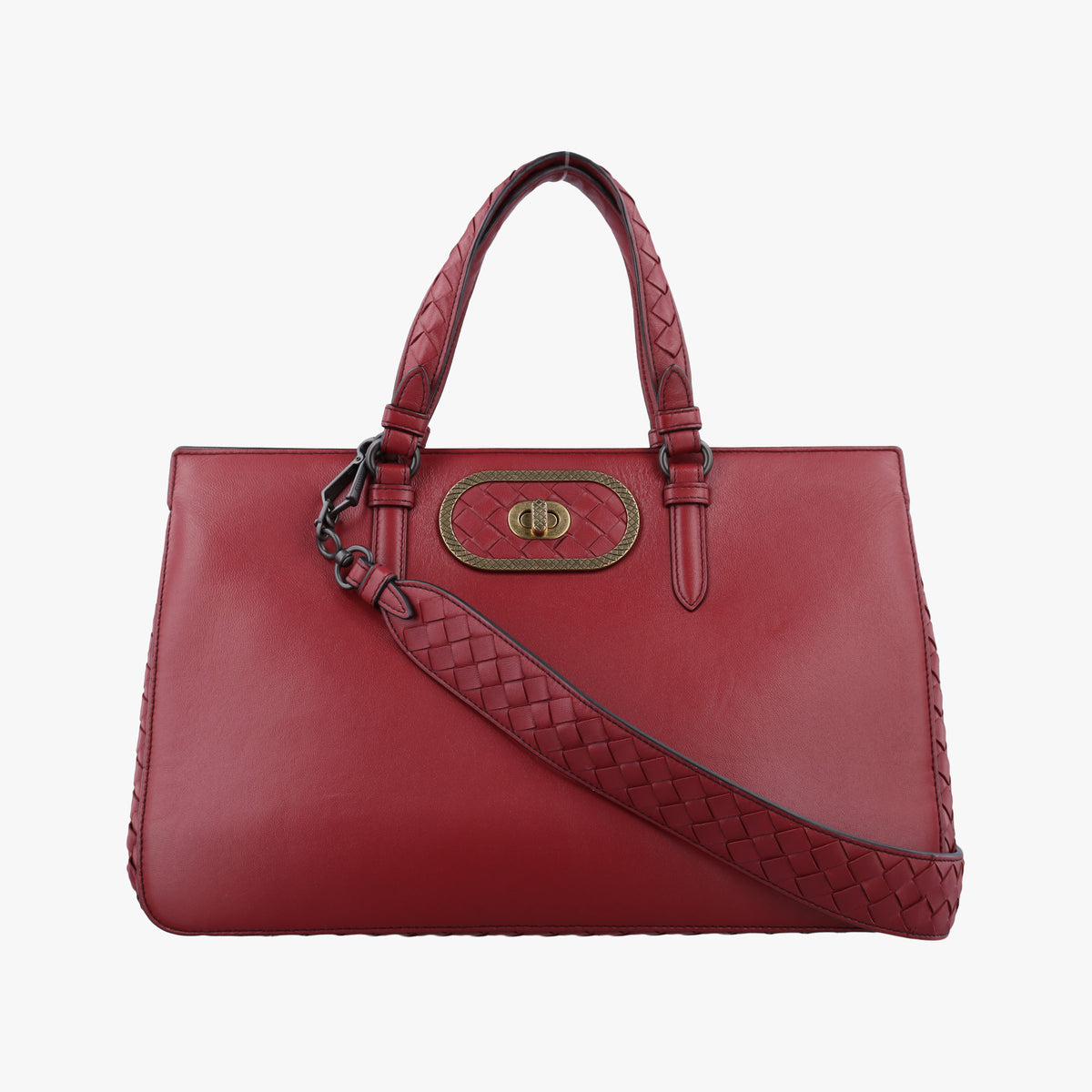 Intrecciato Ellitica Red lambskin B07612356Aイントレチャート エリティカ レッド ラムスキン B07612356A