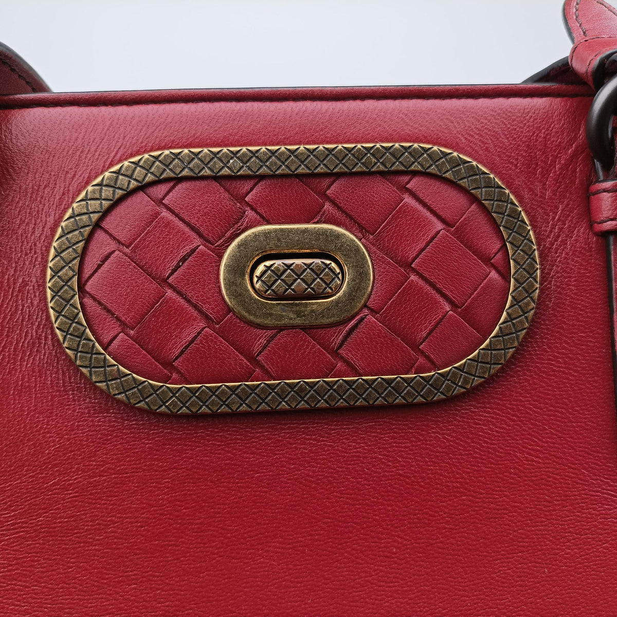 Intrecciato Ellitica Red lambskin B07612356Aイントレチャート エリティカ レッド ラムスキン B07612356A