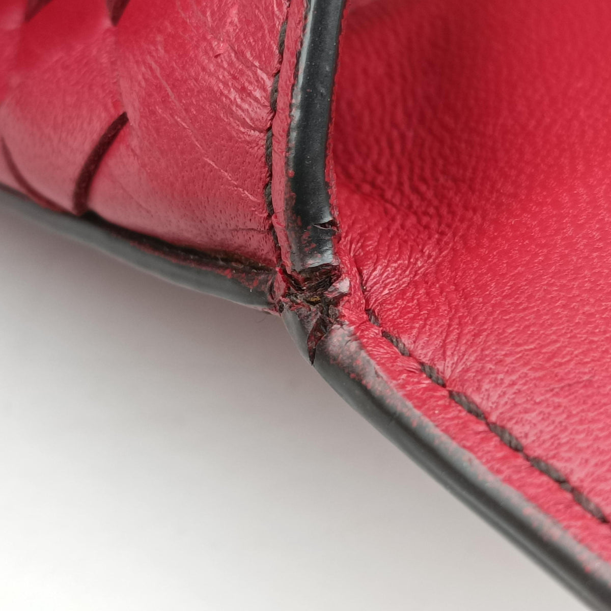 Intrecciato Ellitica Red lambskin B07612356Aイントレチャート エリティカ レッド ラムスキン B07612356A