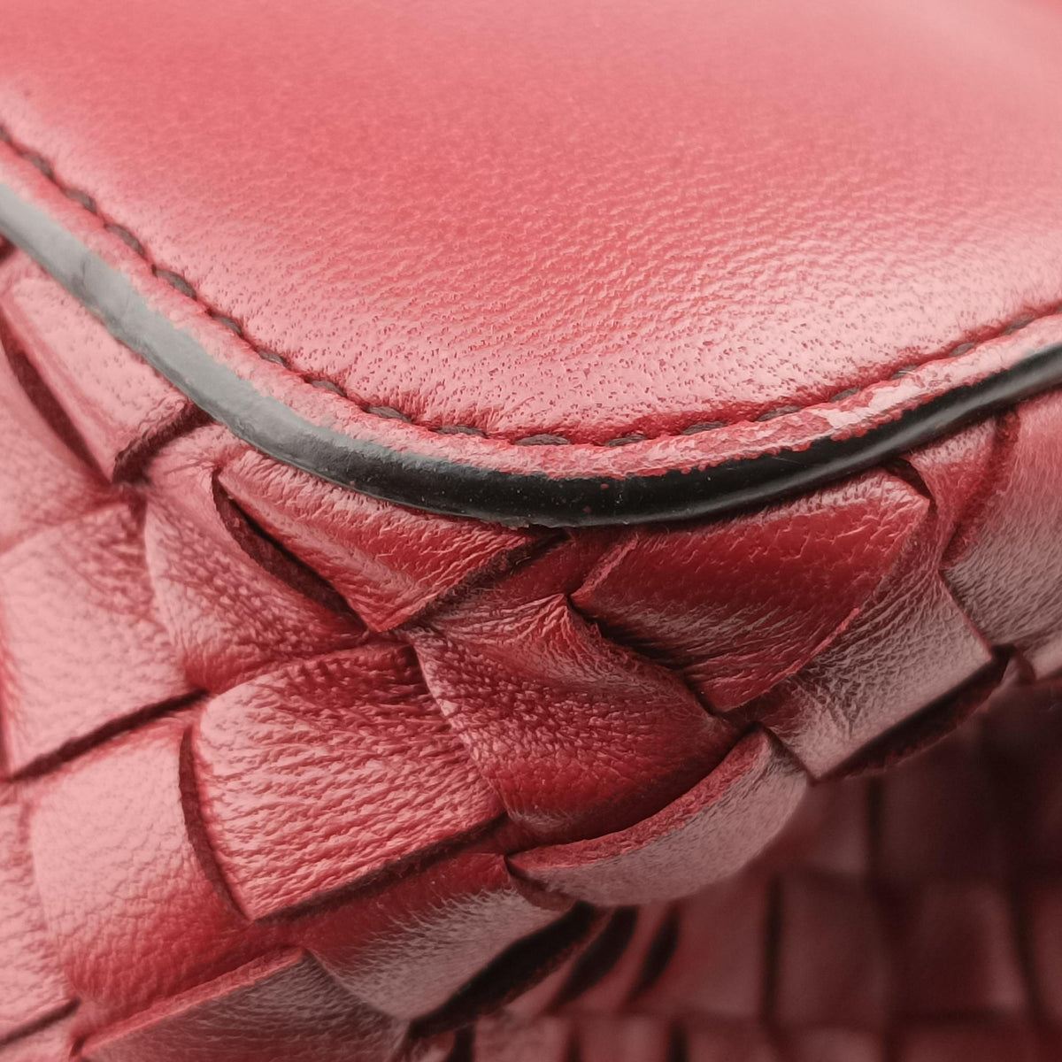 Intrecciato Ellitica Red lambskin B07612356Aイントレチャート エリティカ レッド ラムスキン B07612356A