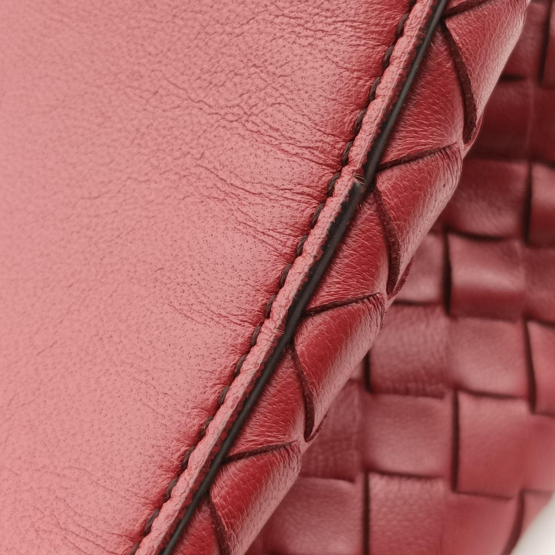 Intrecciato Ellitica Red lambskin B07612356Aイントレチャート エリティカ レッド ラムスキン B07612356A