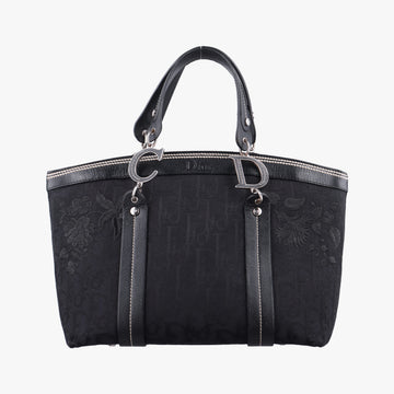 Trotter Flower Tote Black canvas×Leather 07-BO-1015トロッター フラワー トート ブラック キャンバス×レザー 07-BO-1015