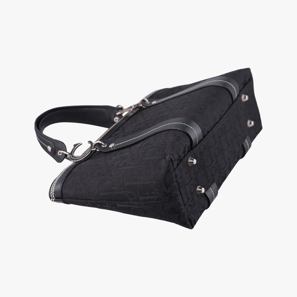 Trotter Flower Tote Black canvas×Leather 07-BO-1015トロッター フラワー トート ブラック キャンバス×レザー 07-BO-1015
