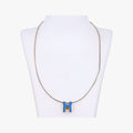 Pre-owned Hermes Pop H Golden×Blue GP  necklace | stylenewstar