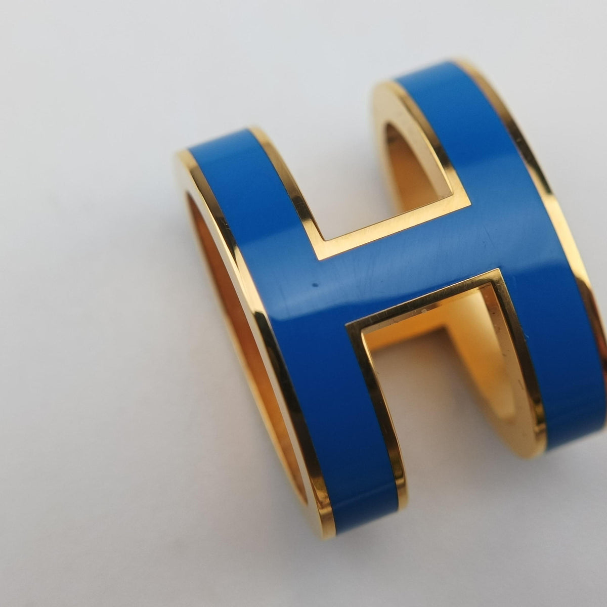 Pre-owned Hermes Pop H Golden×Blue GP  necklace | stylenewstar