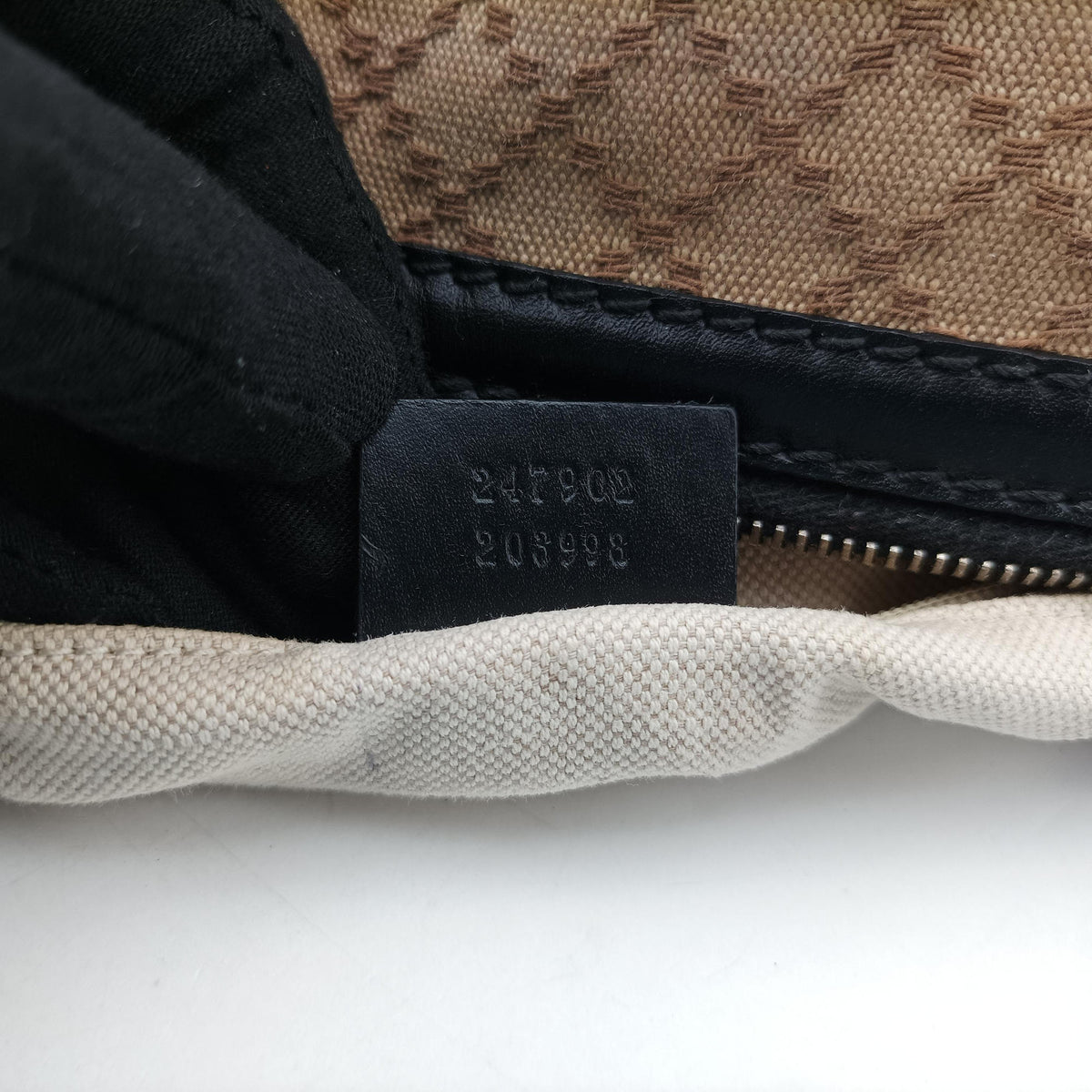 Sukey Diamante Beige×Black Canvas×Leather 247902 B9130789スーキーディアマンテ ベージュ×ブラック キャンバス×レザー 247902 B9130789