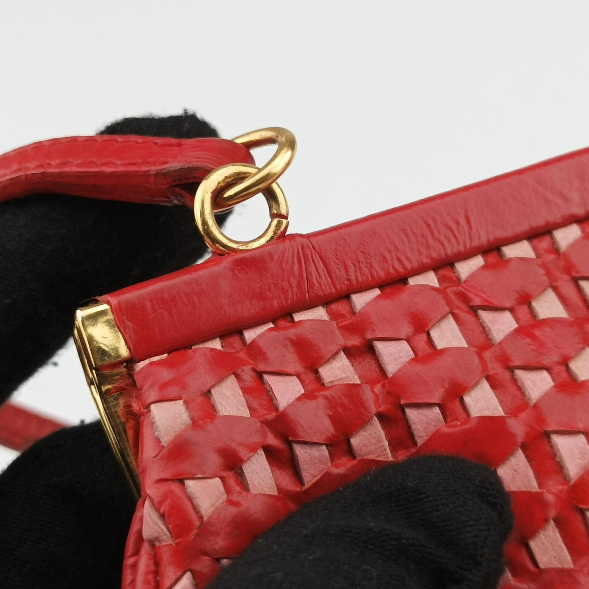 Frame Red Patent Leather 110がま口 レッド エナメルレザー 110