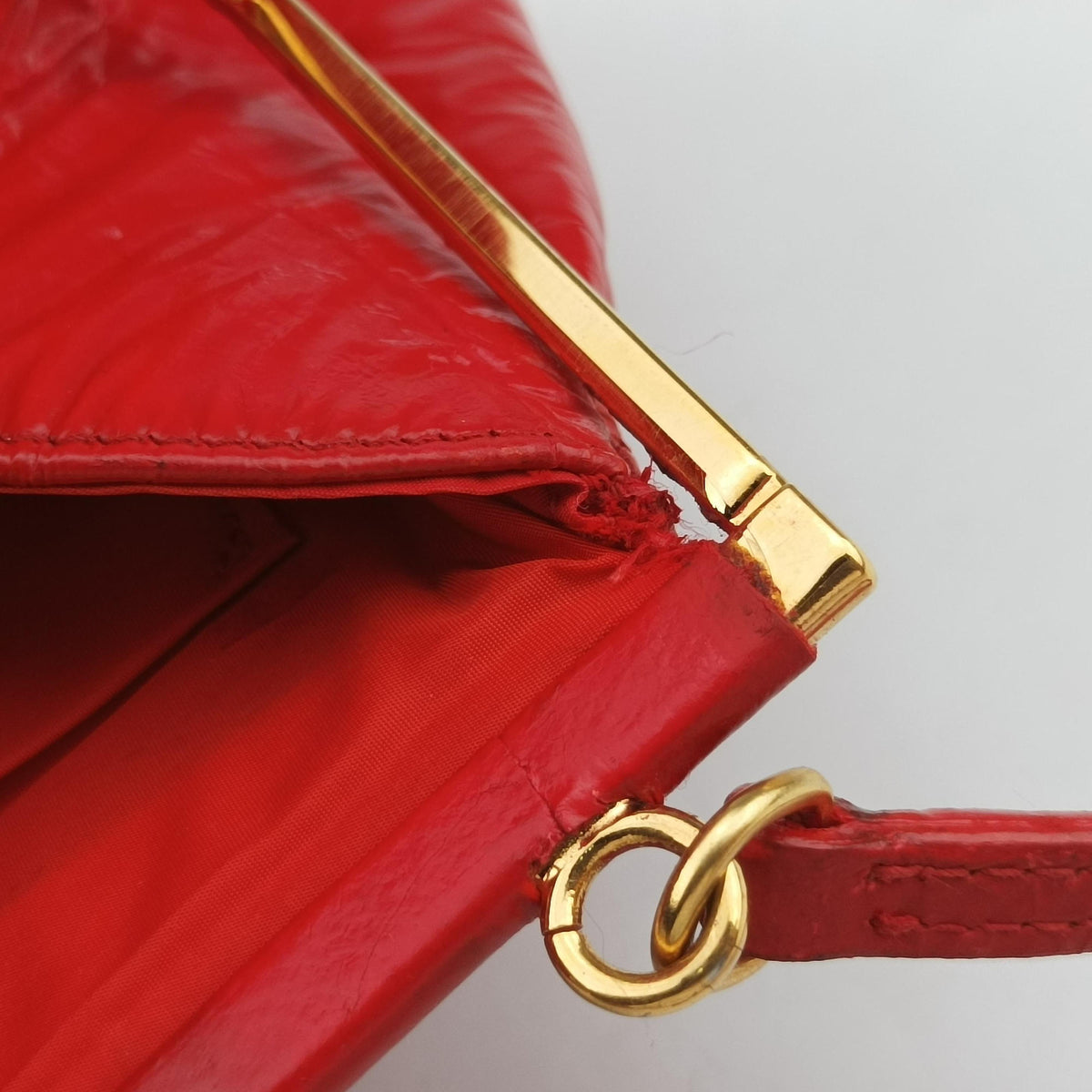 Frame Red Patent Leather 110がま口 レッド エナメルレザー 110