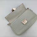 Pre-owned VERSACE Couture Greca pattern flap White Leather  shoulderbag | stylenewstar