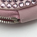 crystal-embellished round Pink silk x Rhinestone 1NR003 42クリスタル ラウンド ピンク シルク x ラインストーン 1NR003 42
