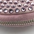 crystal-embellished round Pink silk x Rhinestone 1NR003 42クリスタル ラウンド ピンク シルク x ラインストーン 1NR003 42