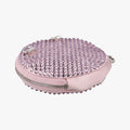 crystal-embellished round Pink silk x Rhinestone 1NR003 42クリスタル ラウンド ピンク シルク x ラインストーン 1NR003 42