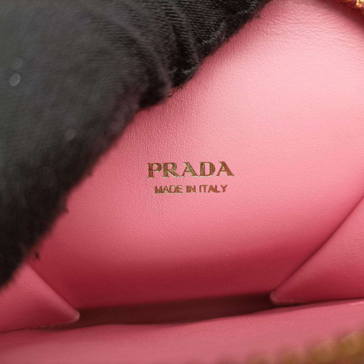 Phone Pouch Pink Saffiano Leather 85 Nフォンポーチ ピンク サフィアーノ レザー 85 N