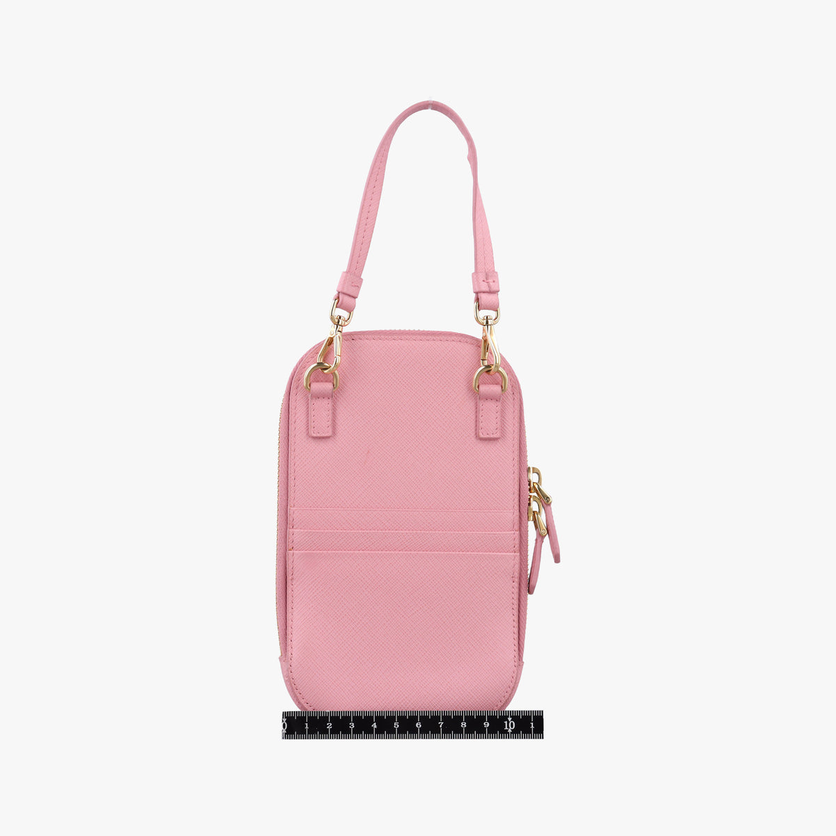Phone Pouch Pink Saffiano Leather 85 Nフォンポーチ ピンク サフィアーノ レザー 85 N