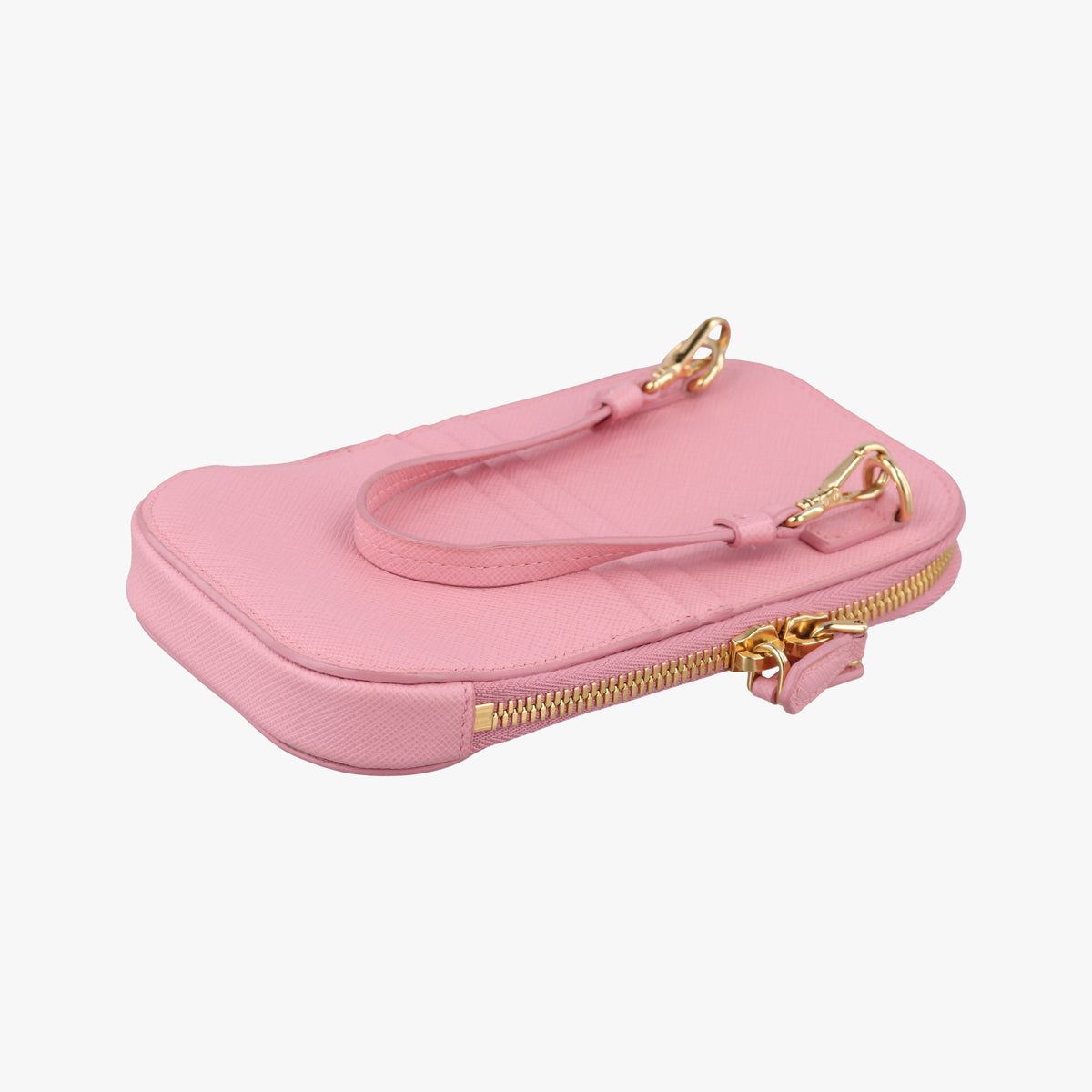 Phone Pouch Pink Saffiano Leather 85 Nフォンポーチ ピンク サフィアーノ レザー 85 N