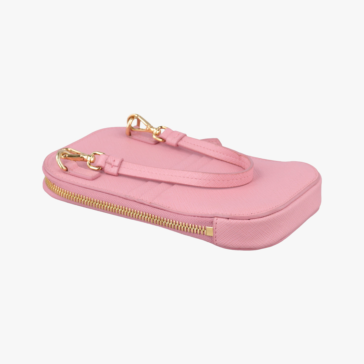 Phone Pouch Pink Saffiano Leather 85 Nフォンポーチ ピンク サフィアーノ レザー 85 N