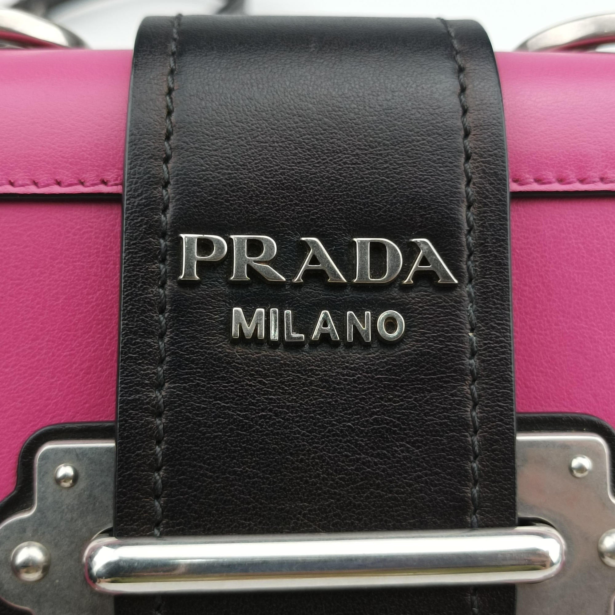 Cahier pink×Black Leather 1BH018 25カイエ ピンク×ブラック レザー 1BH018 25