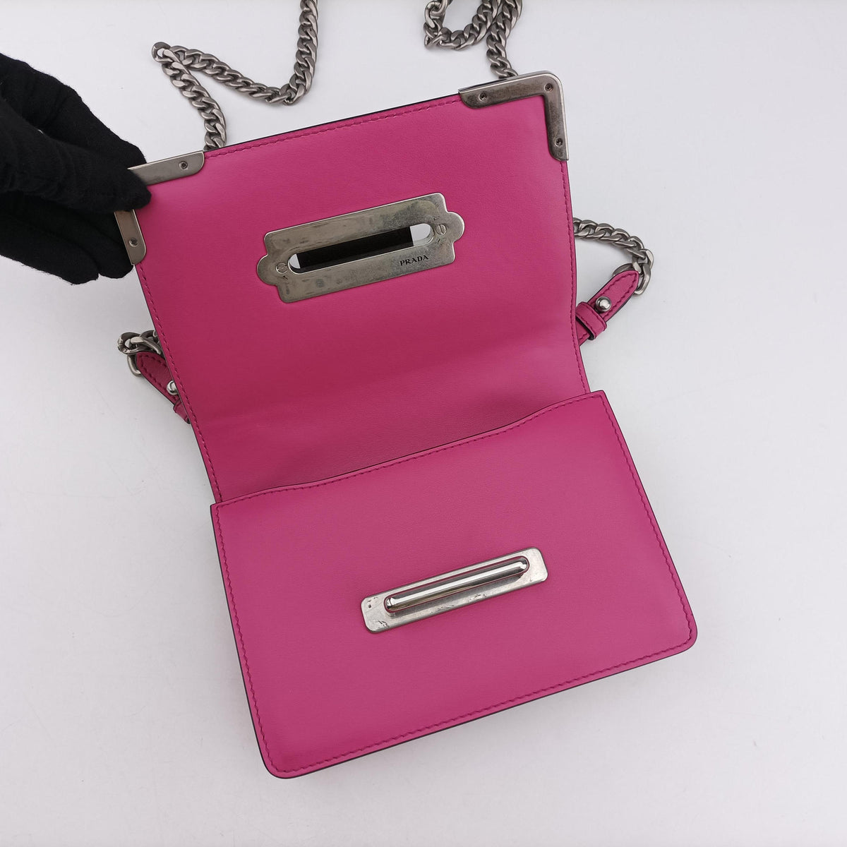 Cahier pink×Black Leather 1BH018 25カイエ ピンク×ブラック レザー 1BH018 25