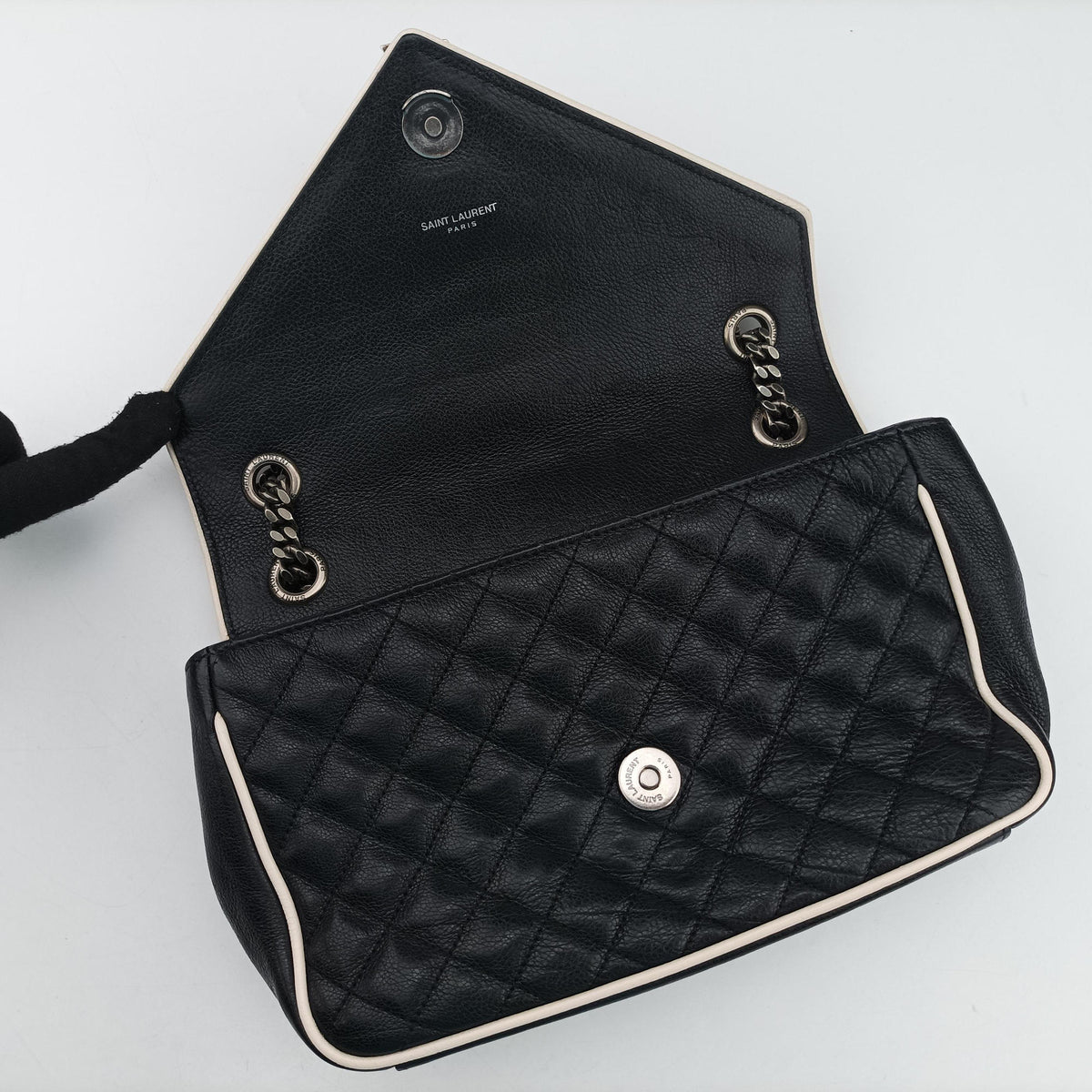 ENVELOPE Black×White Leather 428125 TCT428125.1016エンベロープ ブラック×ホワイト レザー 428125 TCT428125.1016