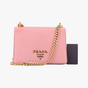 milano logo Pink Saffiano Leather 1BP012 204ミラノロゴ ピンク サフィアーノレザー 1BP012 204