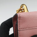 milano logo Pink Saffiano Leather 1BP012 204ミラノロゴ ピンク サフィアーノレザー 1BP012 204