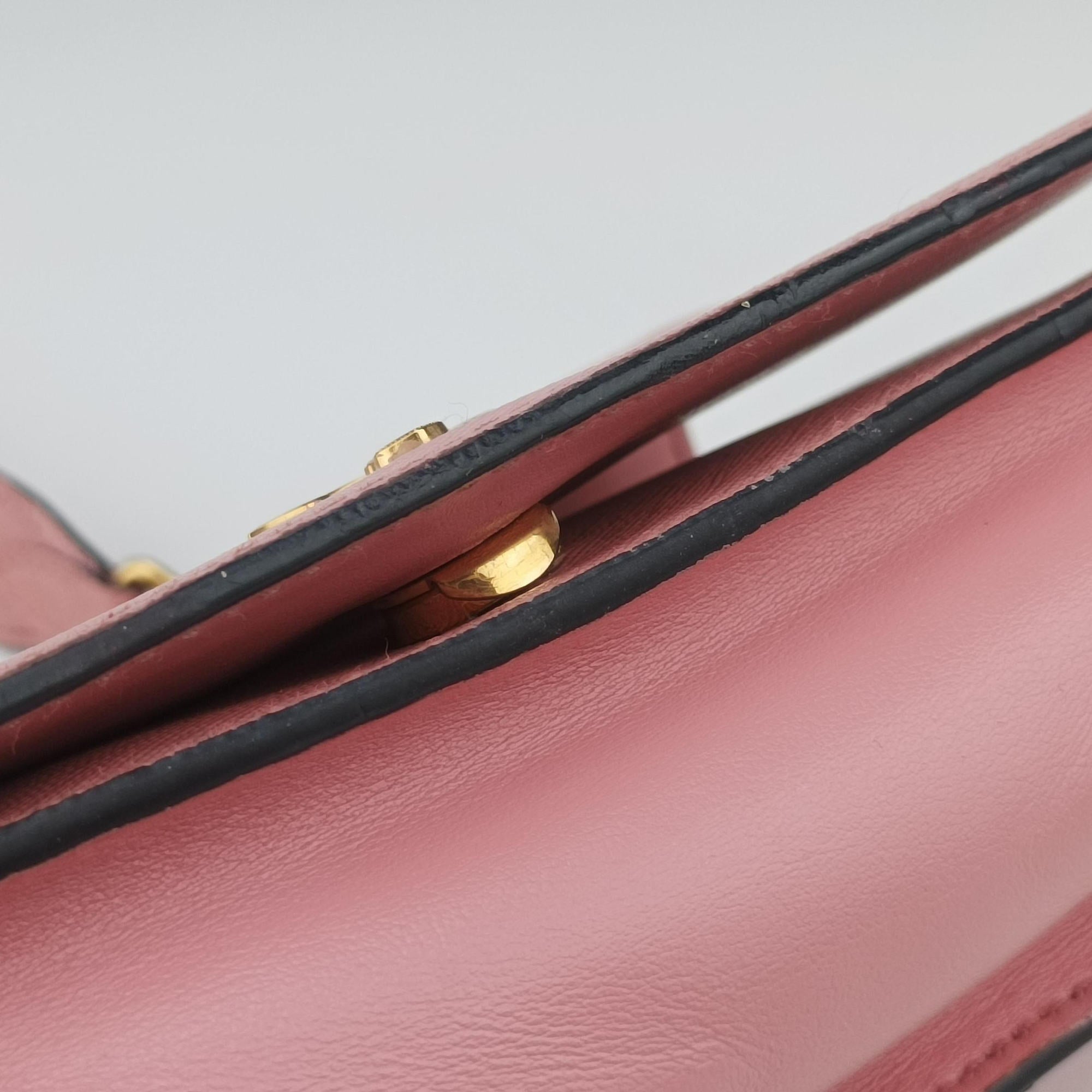 milano logo Pink Saffiano Leather 1BP012 204ミラノロゴ ピンク サフィアーノレザー 1BP012 204