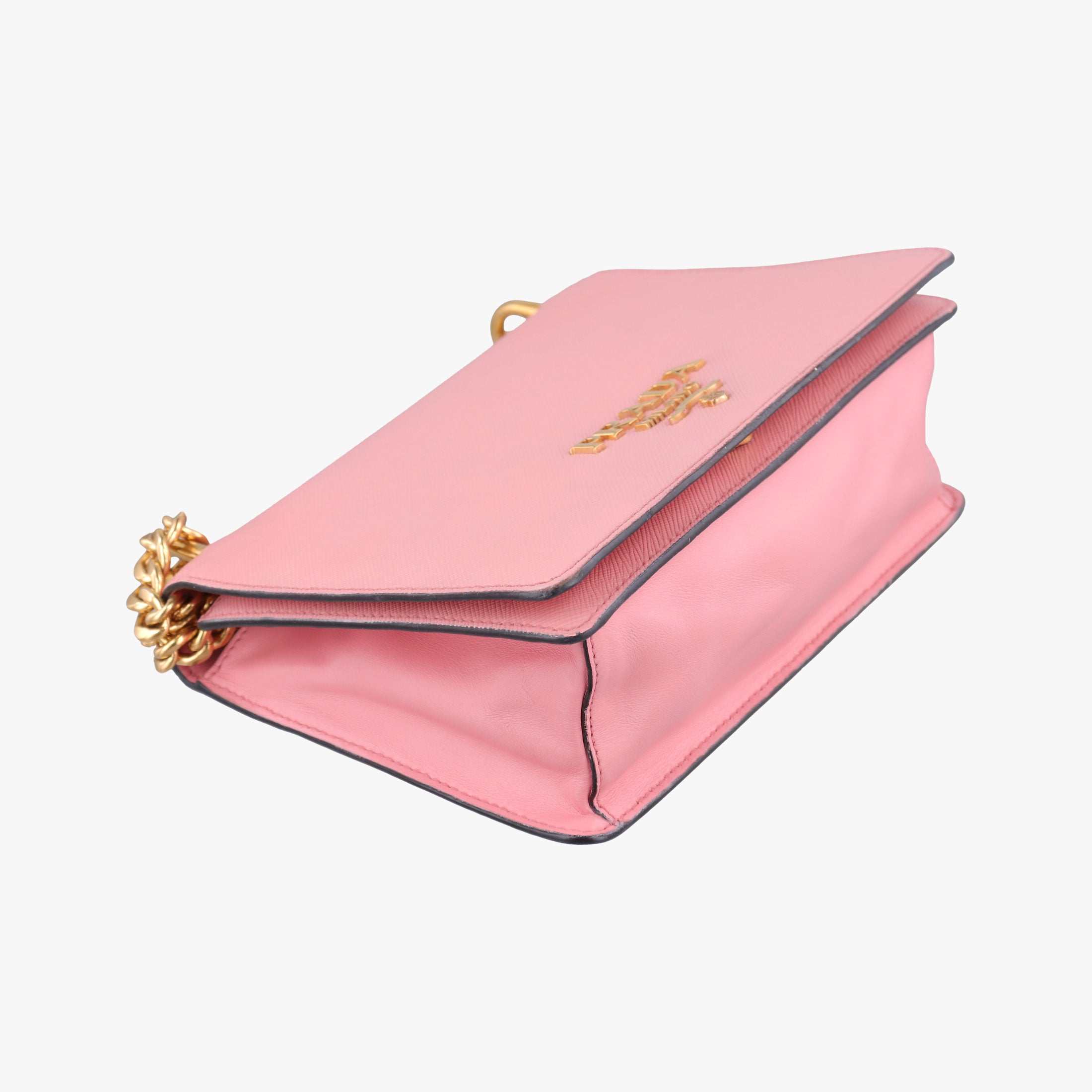 milano logo Pink Saffiano Leather 1BP012 204ミラノロゴ ピンク サフィアーノレザー 1BP012 204