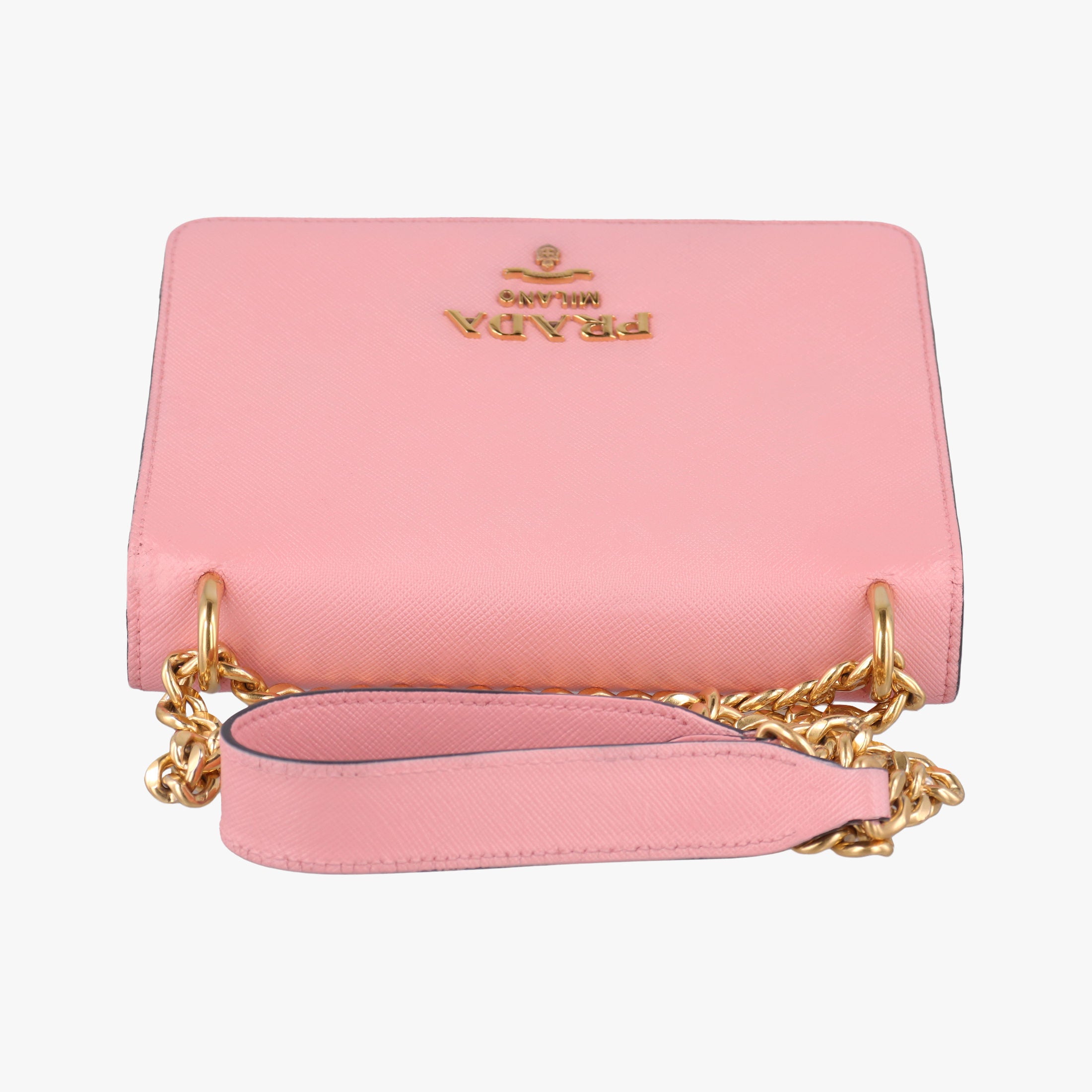 milano logo Pink Saffiano Leather 1BP012 204ミラノロゴ ピンク サフィアーノレザー 1BP012 204