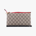 GG Supreme Heart Chain Pochette Beige×red PVC coated canvas 456866 GGスプリーム ハートチェーン ポシェット ベージュ×レッド PVCコーティングキャンバス 456866