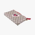 GG Supreme Heart Chain Pochette Beige×red PVC coated canvas 456866 GGスプリーム ハートチェーン ポシェット ベージュ×レッド PVCコーティングキャンバス 456866