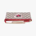 GG Supreme Heart Chain Pochette Beige×red PVC coated canvas 456866 GGスプリーム ハートチェーン ポシェット ベージュ×レッド PVCコーティングキャンバス 456866