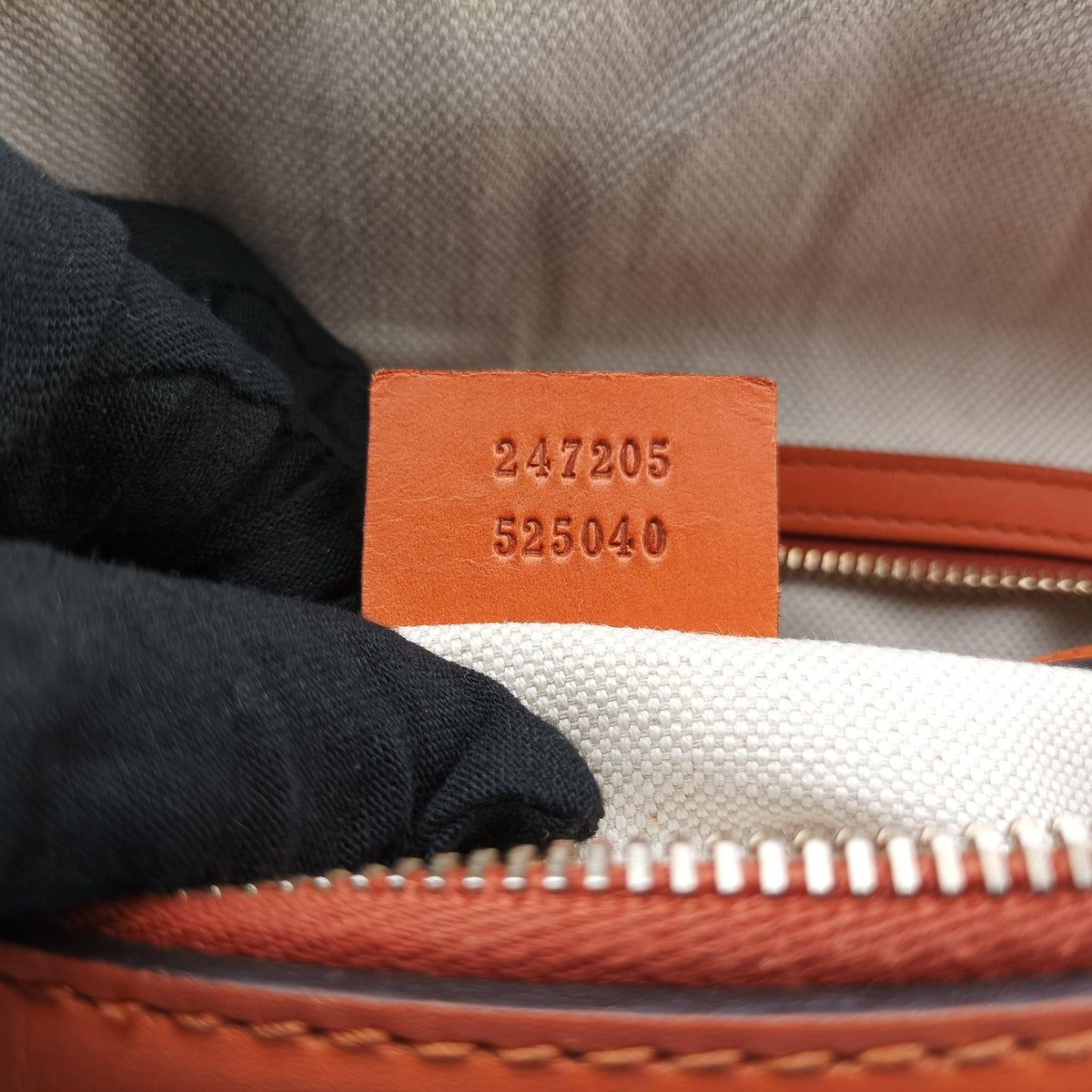 Sherry Line Beige×orange Canvas×Leather 247205 I9867108シェリーライン ベージュ×オレンジ キャンバス×レザー 247205 I9867108