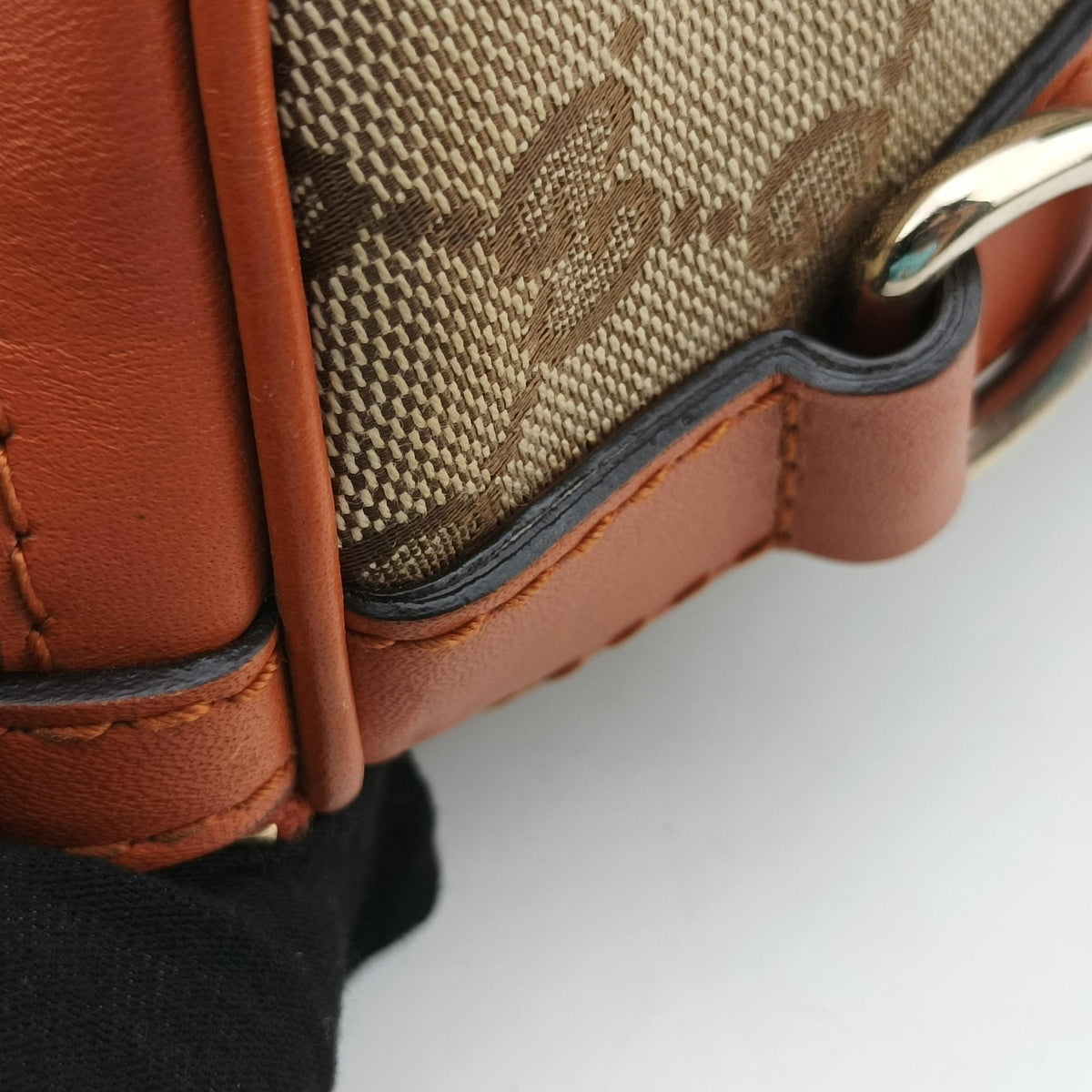 Sherry Line Beige×orange Canvas×Leather 247205 I9867108シェリーライン ベージュ×オレンジ キャンバス×レザー 247205 I9867108