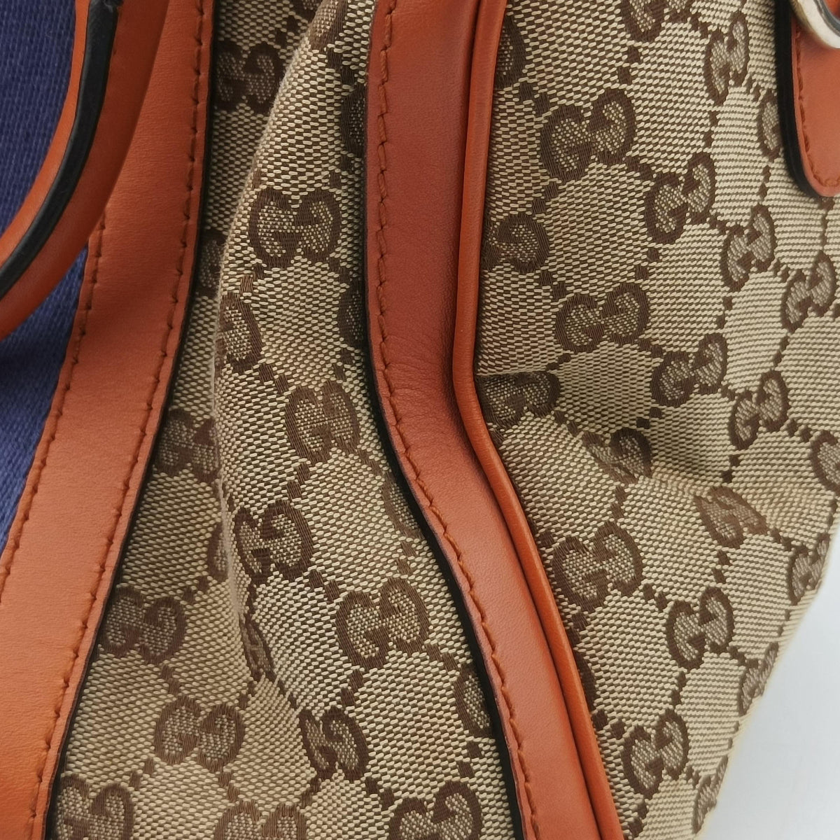 Sherry Line Beige×orange Canvas×Leather 247205 I9867108シェリーライン ベージュ×オレンジ キャンバス×レザー 247205 I9867108