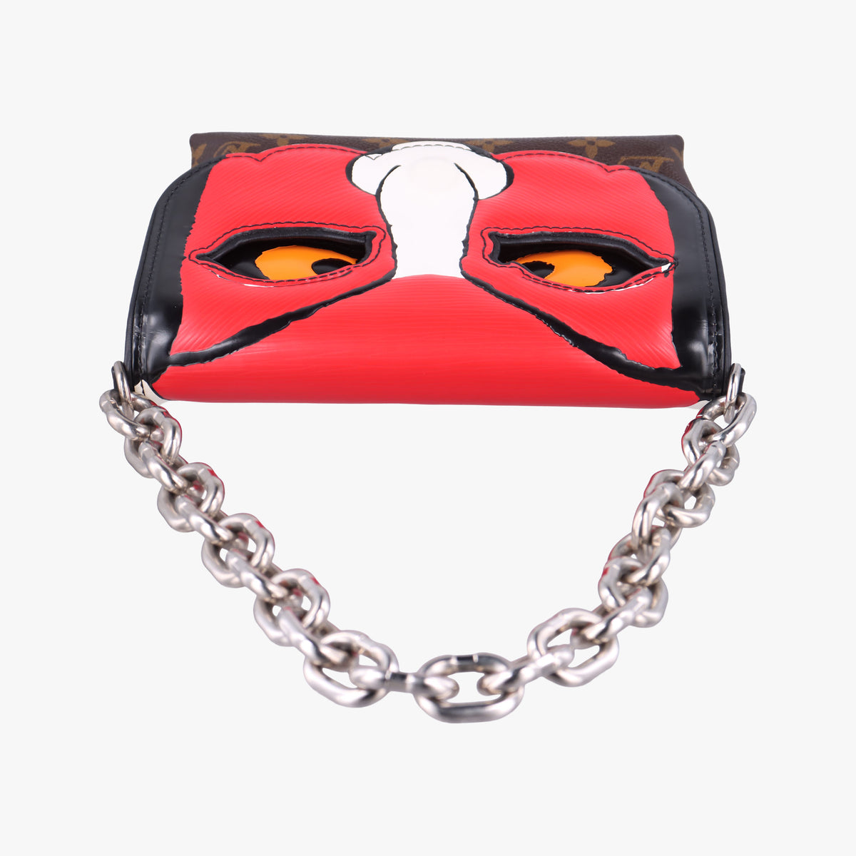 Pochette Kabuki Mask Red × Brown Monogram Canvas × Epi Leather M43527 DU4127ポシェット・カブキ マスク カブキマスクプリント / レッド × ブラウン モノグラム・キャンバス × エピ・レザー M43527 DU4127