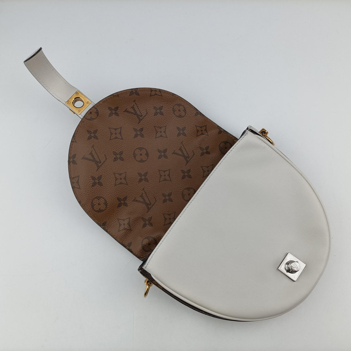 Chantilly Lock Brown x white Monogram x Leather PL0198シャンティイ ロック ブラウン×ホワイト モノグラム×レザー PL0198