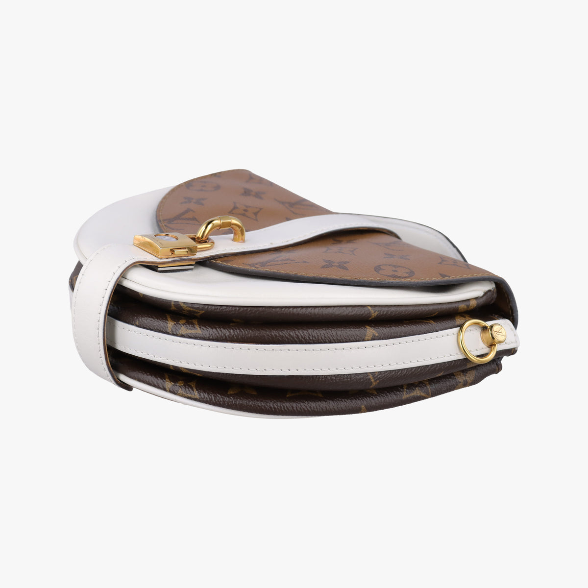 Chantilly Lock Brown x white Monogram x Leather PL0198シャンティイ ロック ブラウン×ホワイト モノグラム×レザー PL0198