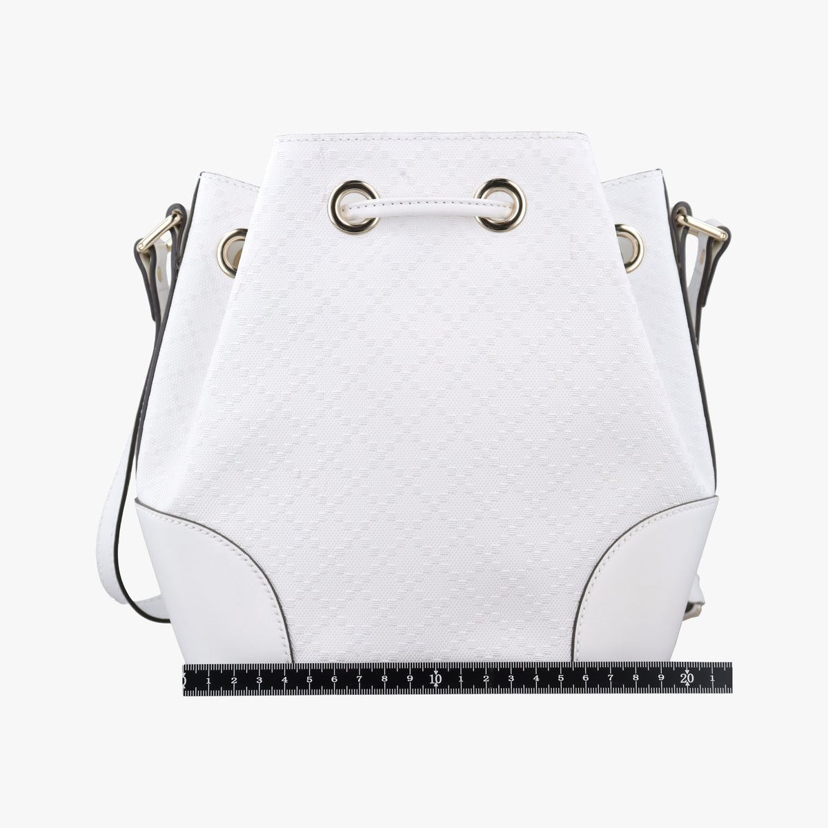 Bright Diamante Bucket White Leather 354229 I016921900ブライトディアマンテ バケット ホワイト レザー 354229 I016921900