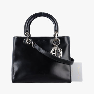 Lady Dior Black Leather レディディオール ブラック レザー 