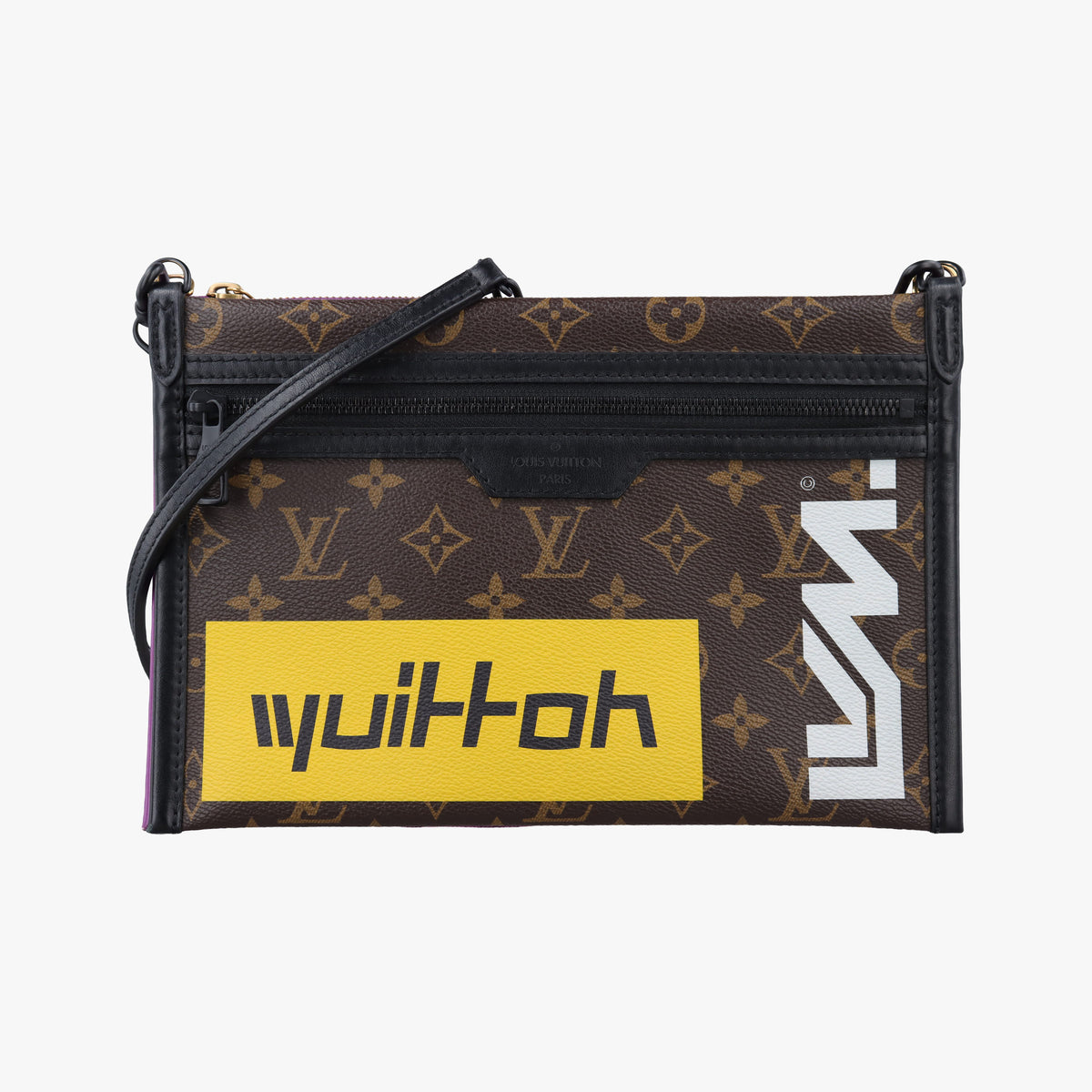 Flat Messenger purple x Brown Monogram Canvas x Denim M44641 CA1159フラットメッセンジャー パープル x ブラウン モノグラム キャンバス x デニム M44641 CA1159