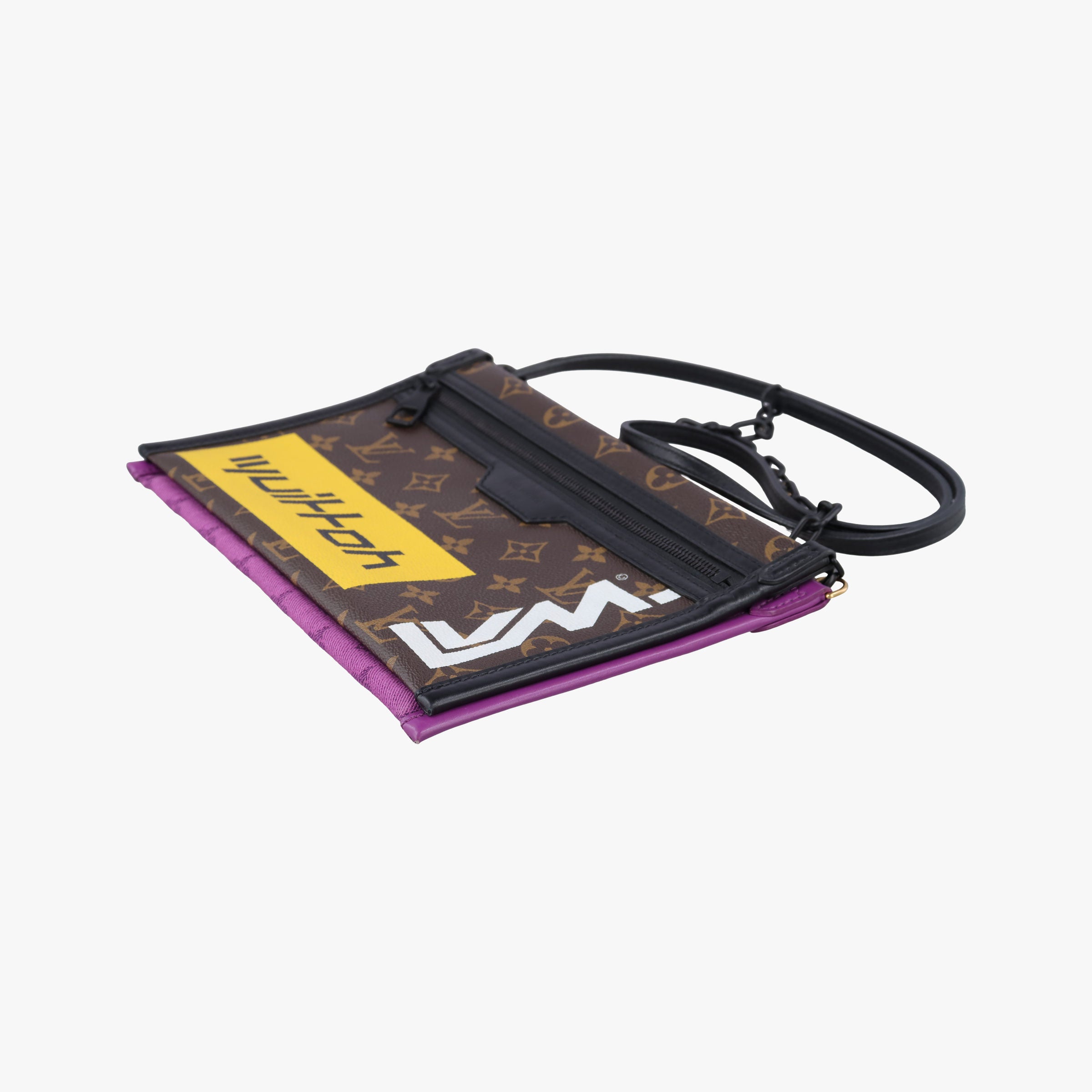 Flat Messenger purple x Brown Monogram Canvas x Denim M44641 CA1159フラットメッセンジャー パープル x ブラウン モノグラム キャンバス x デニム M44641 CA1159