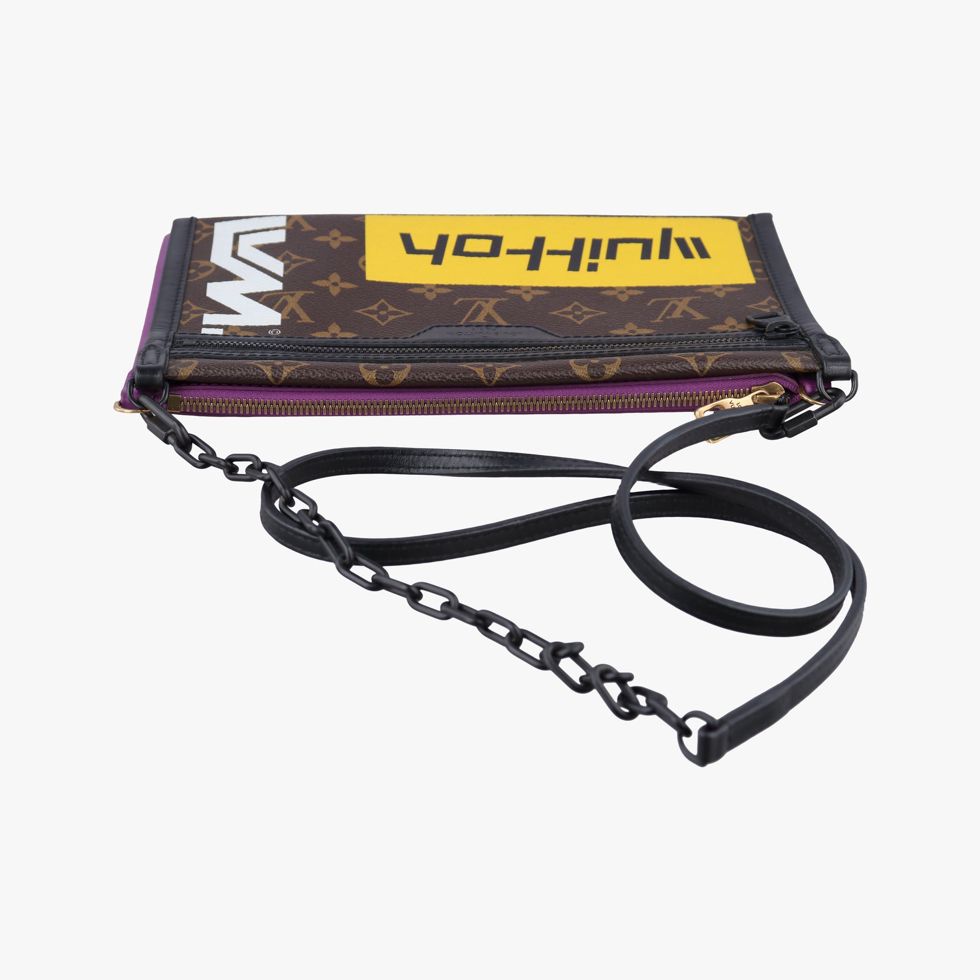 Flat Messenger purple x Brown Monogram Canvas x Denim M44641 CA1159フラットメッセンジャー パープル x ブラウン モノグラム キャンバス x デニム M44641 CA1159