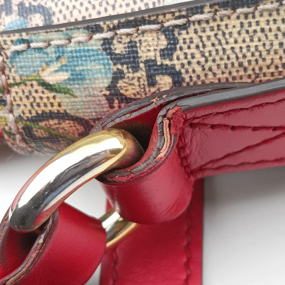 GG Blooms beige×Multicolour PVC coated canvas×Leather 432150 E020357095GGブルームス ベージュ×マルチ PVCコーティングキャンバス×レザー 432150 E020357095