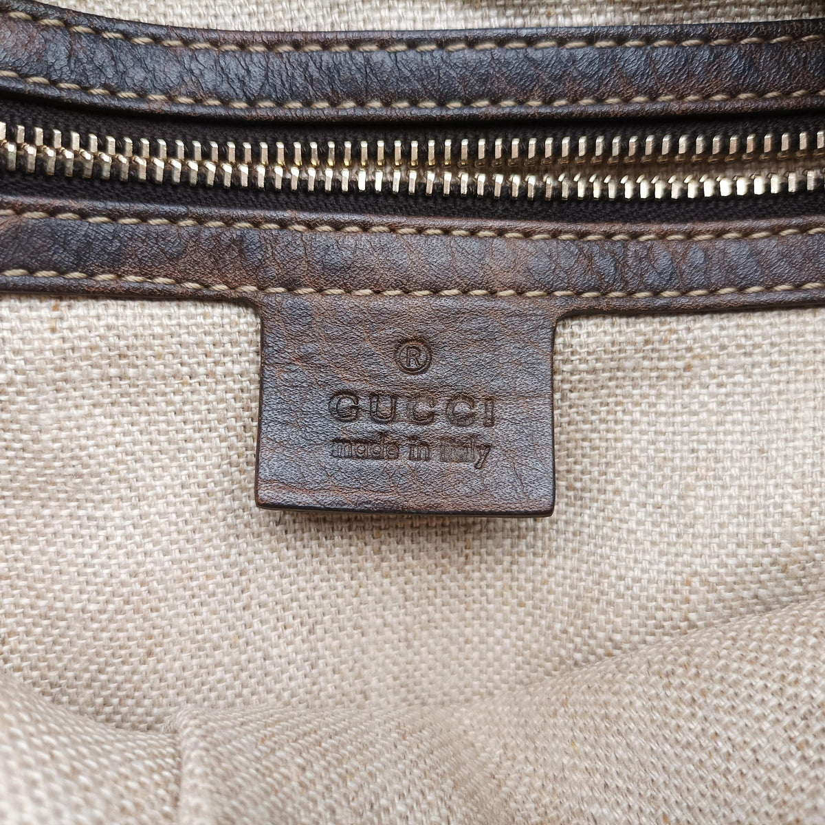New Jackie Beige×Brown canvas×Leather 246907 F011274255ニュージャッキー ベージュ×ブラウン キャンバス×レザー 246907 F011274255
