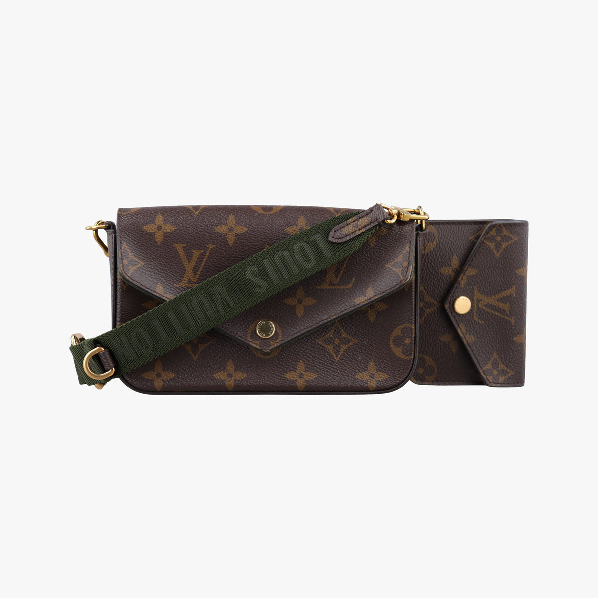 Multi Pochette FeLICIE Brown×KHAKI Monogram Canvas M80091 FH0211ミュルティ ポシェット フェリシー モノグラム/ブラウン×カーキ モノグラムキャンバス M80091 FH0211