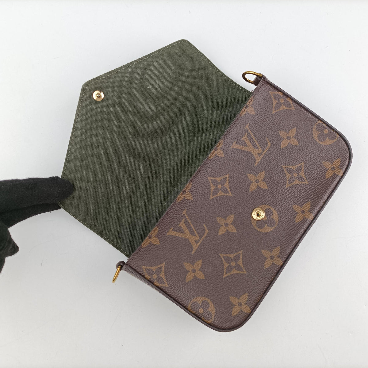 Multi Pochette FeLICIE Brown×KHAKI Monogram Canvas M80091 FH0211ミュルティ ポシェット フェリシー モノグラム/ブラウン×カーキ モノグラムキャンバス M80091 FH0211