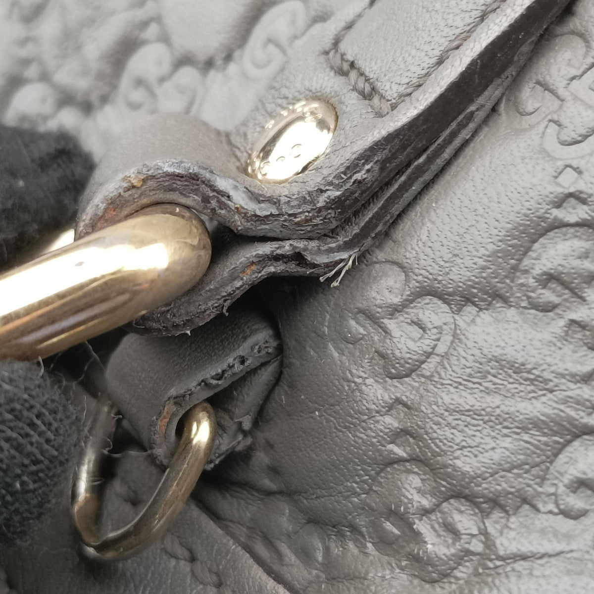 Microguccissima Grey Leather 449654 C026722077マイクログッチシマ グレー レザー 449654 C026722077