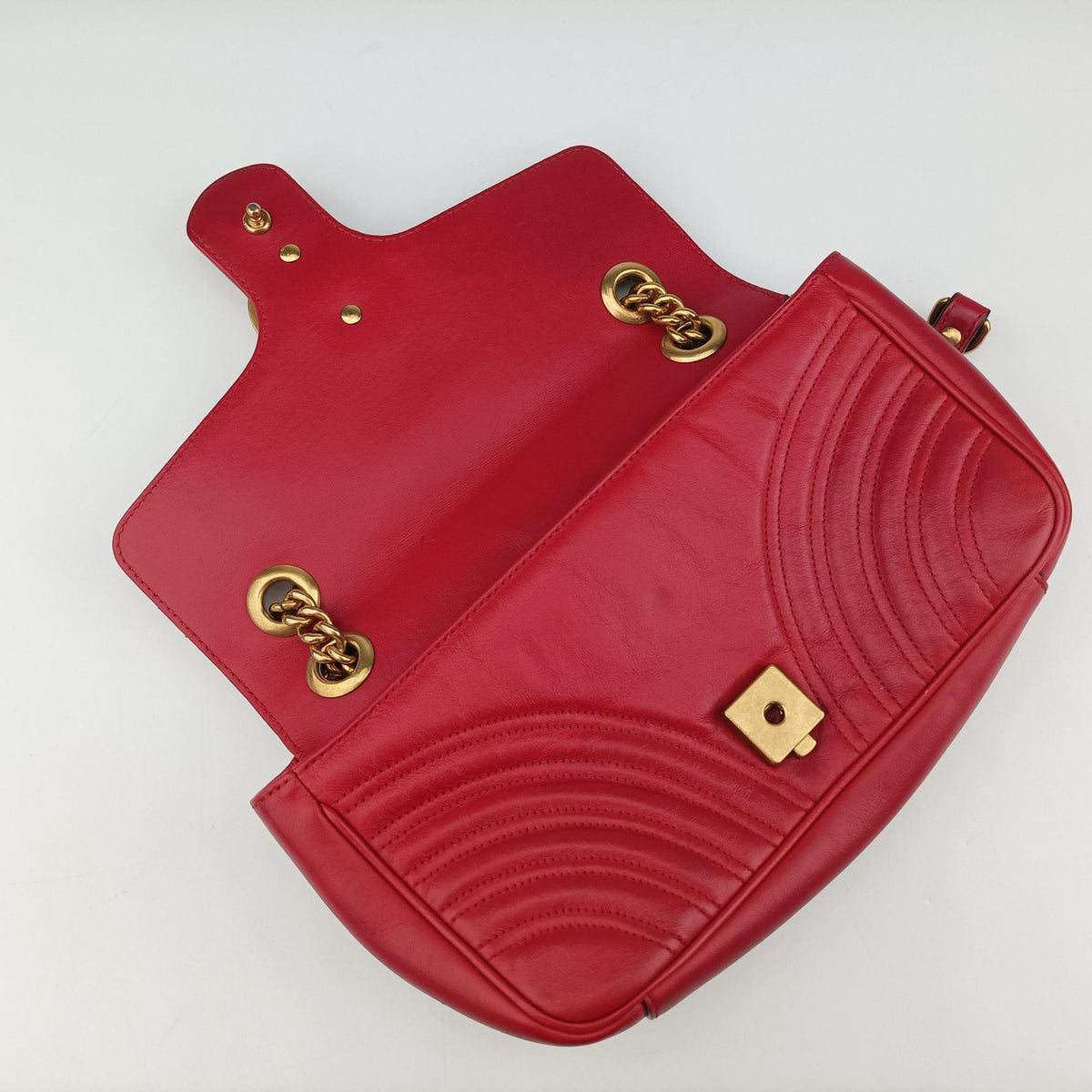 GG Marmont Red Leather 443497 H024674783GGマーモント レッド レザー 443497 H024674783
