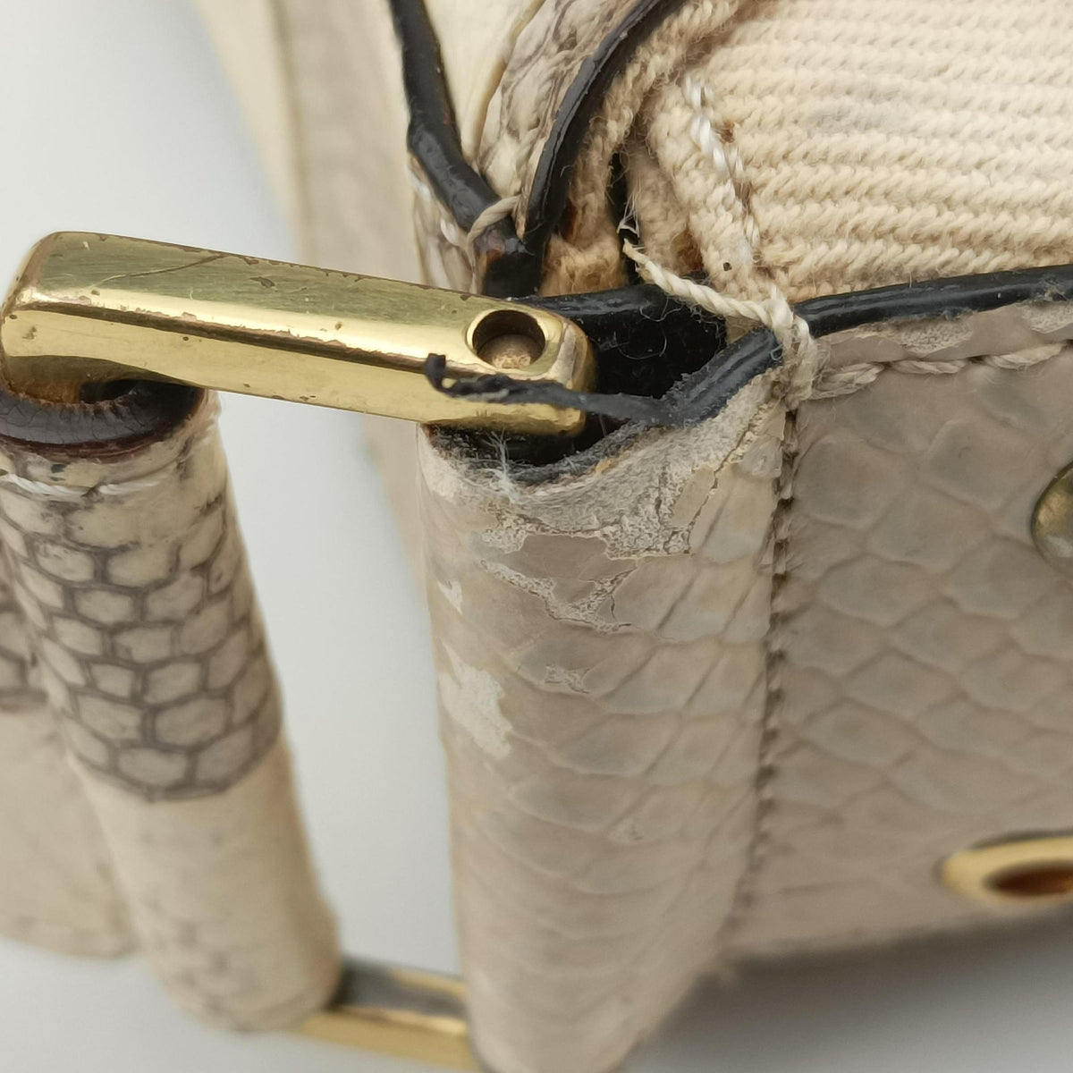 Street Chic Columbus Beige Python×canvas 00-MA-1022ストリートシック コロンバス ベージュ パイソン×キャンバス 00-MA-1022
